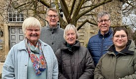 v. l. Gisela Noack, Michael von Korn, Renate Paarmann, Hans-Hermann Walten, Pastorin Marie Theres Berkelmann